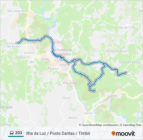 203 Bus Line Map