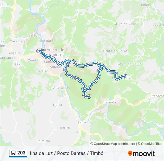 203 Bus Line Map