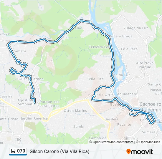 070 Bus Line Map