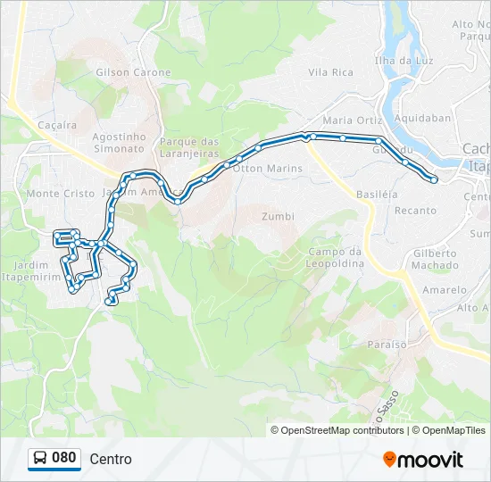 080 Bus Line Map