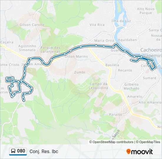080 Bus Line Map