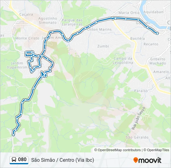 080 Bus Line Map