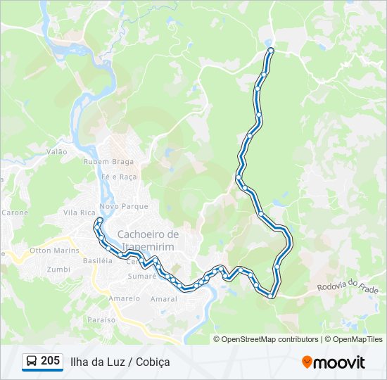 205 bus Line Map