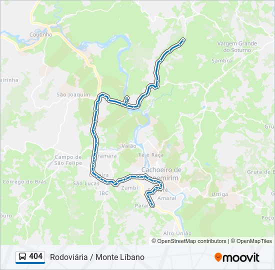 404 bus Line Map