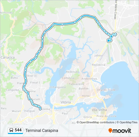 544 Bus Line Map