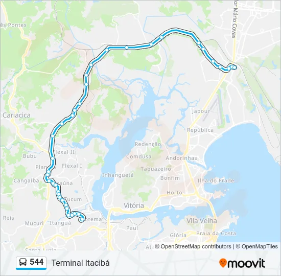 544 Bus Line Map