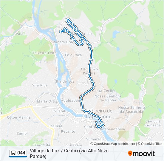 Mapa de 044 de autobús