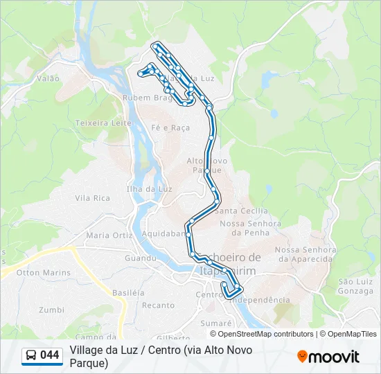 044 Bus Line Map