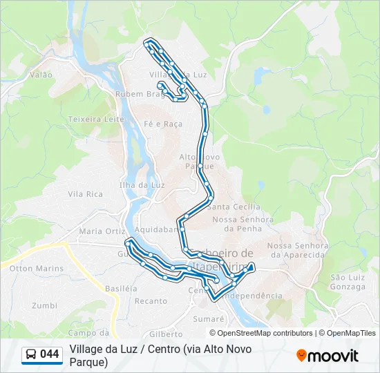 044 Bus Line Map