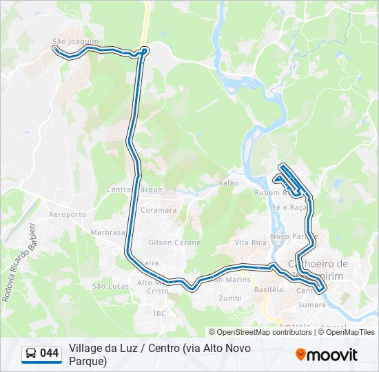 044 bus Line Map