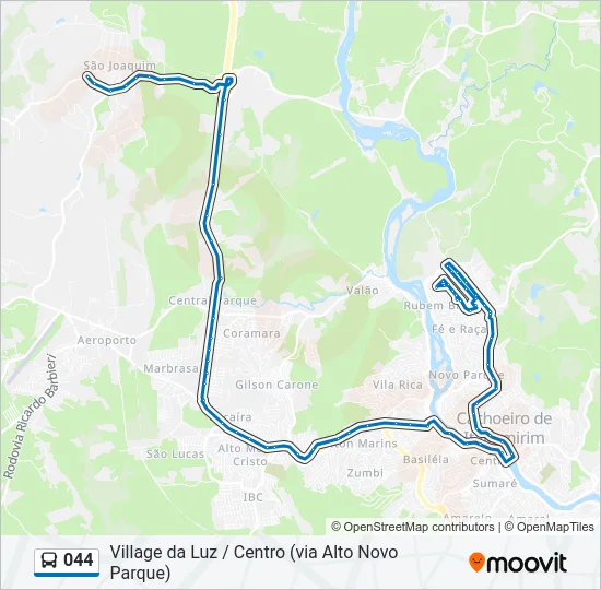 044 Bus Line Map