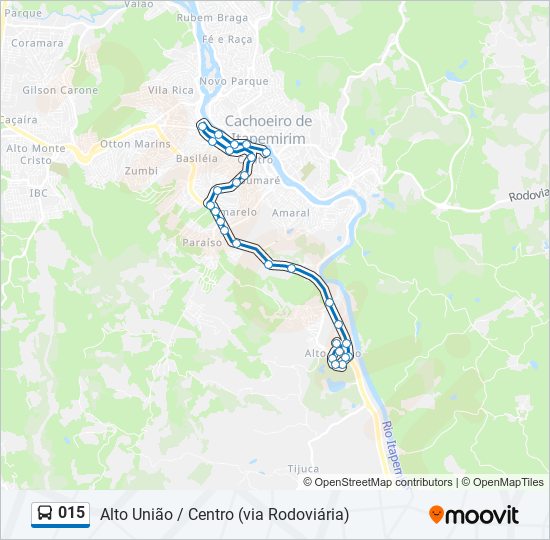 Mapa de 015 de autobús