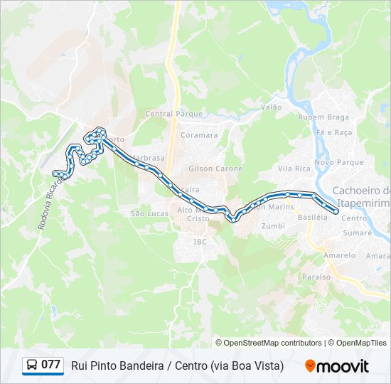 077 bus Line Map