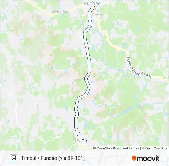 TIMBUÍ / FUNDÃO (VIA BR-101) Bus Line Map