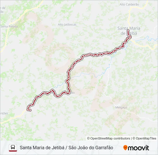 SANTA MARIA DE JETIBÁ / SÃO JOÃO DO GARRAFÃO Bus Line Map