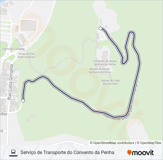 SERVIÇO DE TRANSPORTE DO CONVENTO DA PENHA bus Line Map