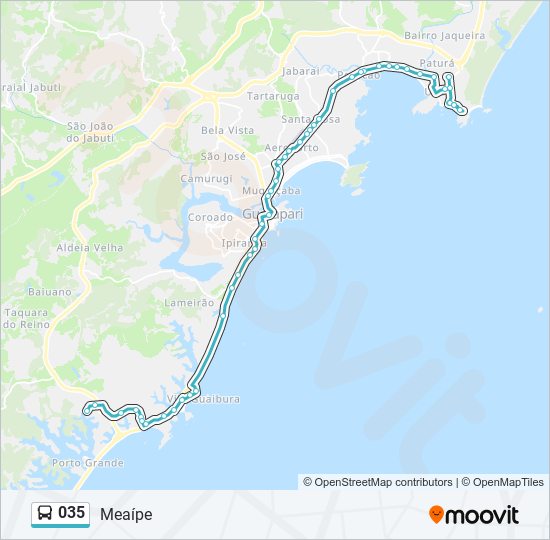 Mapa de 035 de autobús