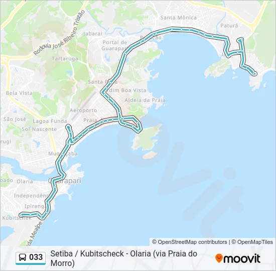 033 Bus Line Map