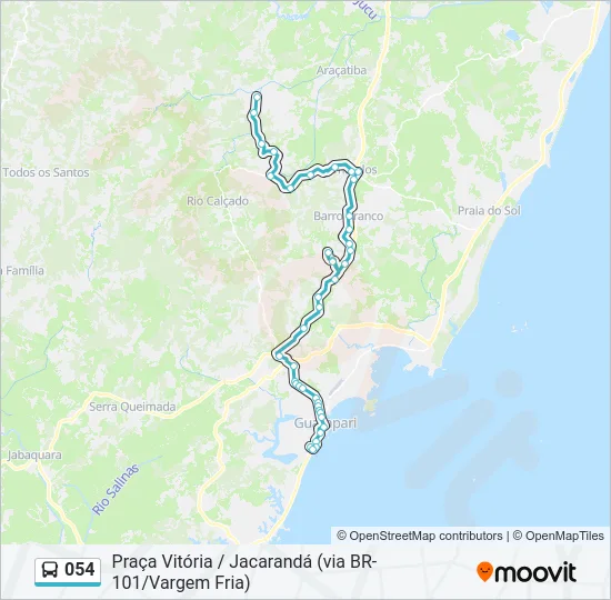054 Bus Line Map