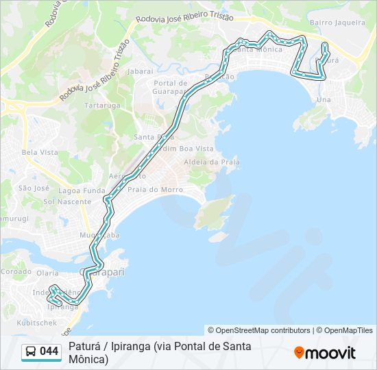 044 bus Line Map