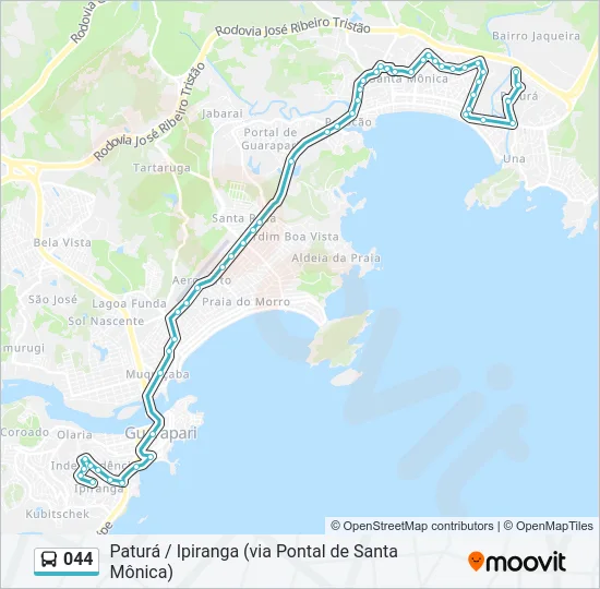 044 Bus Line Map