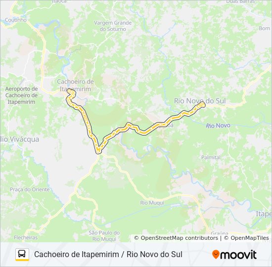 Rota da linha cachoeiro de itapemirim rio novo do sul horários, paradas e mapas Cachoeiro De Rota da linha cachoeiro de itapemirim rio novo do sul horários, paradas e mapas Cachoeiro De