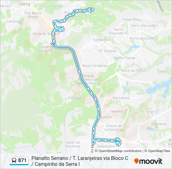 871 Bus Line Map