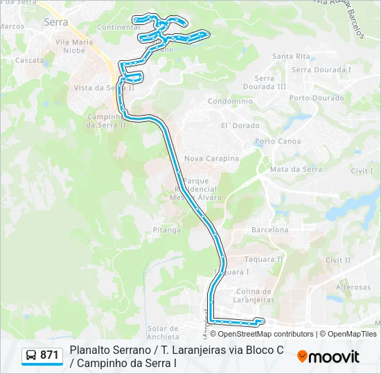 871 Bus Line Map