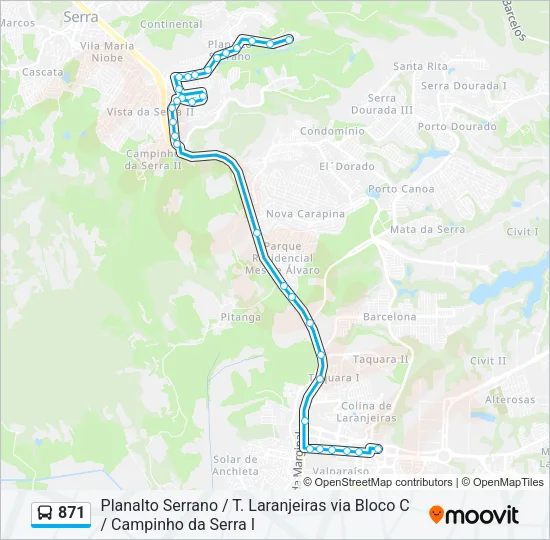 871 Bus Line Map