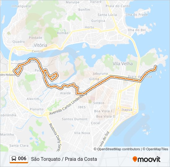 Mapa da linha 006 de ônibus
