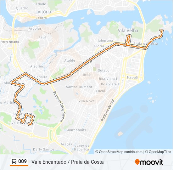 Mapa de 009 de autobús