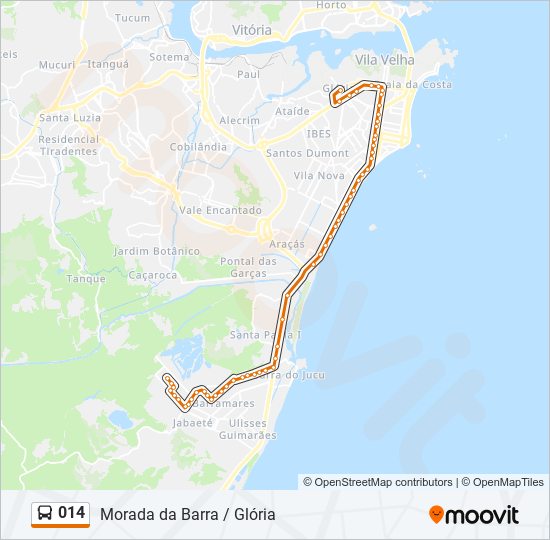 Mapa de 014 de autobús