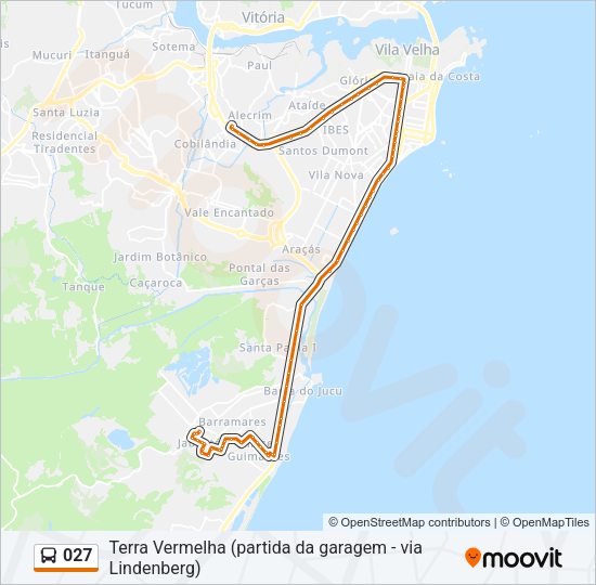Mapa da linha 027 de ônibus
