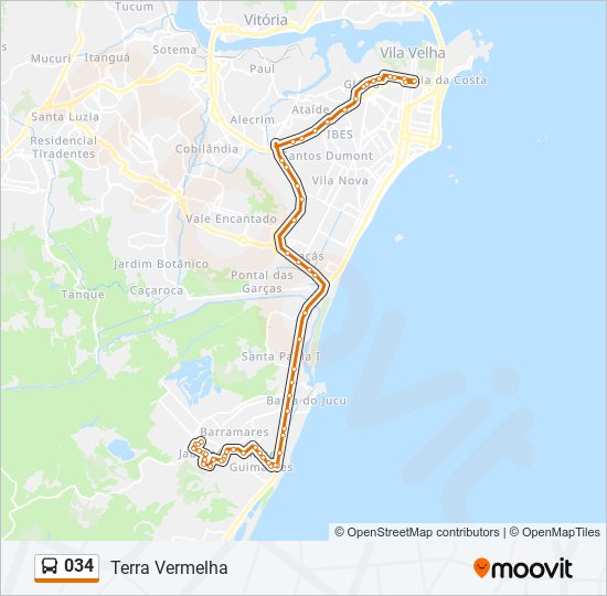 034 bus Line Map