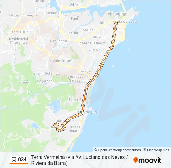 034 Bus Line Map