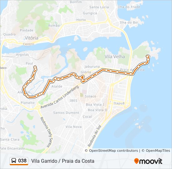 038 bus Line Map