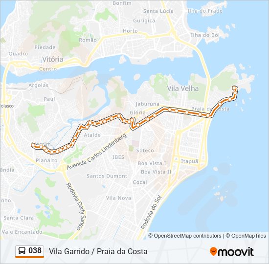 038 bus Line Map