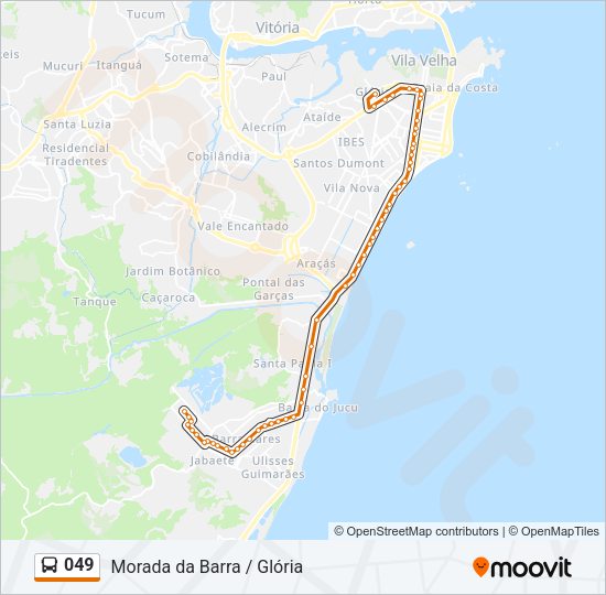 Mapa da linha 049 de ônibus