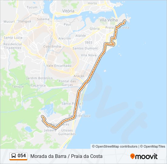 054 bus Line Map