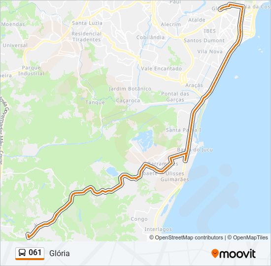 Mapa de 061 de autobús