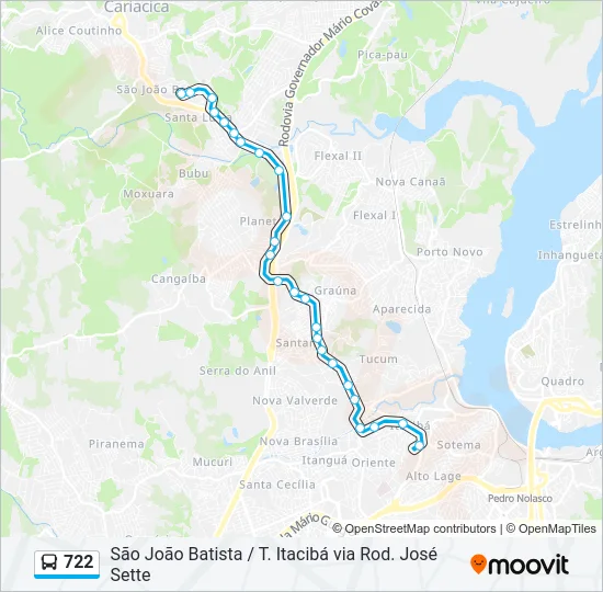 722 Bus Line Map