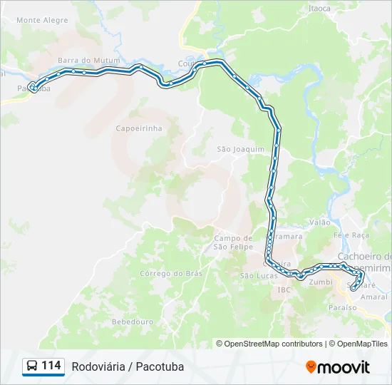 114 Bus Line Map