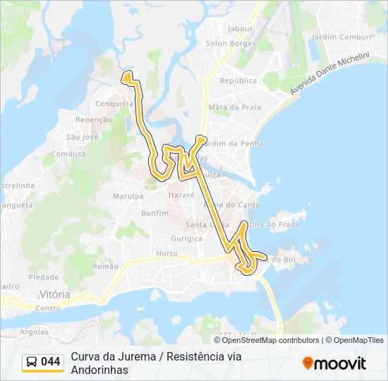 044 Bus Line Map
