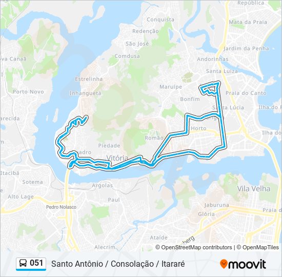 Mapa de 051 de autobús