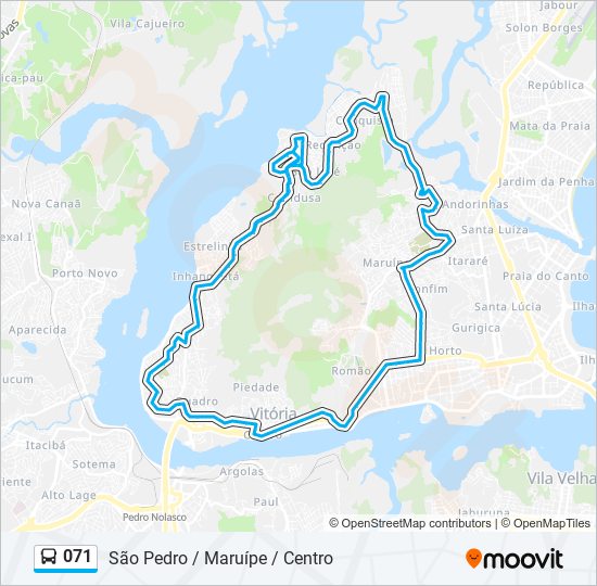 Mapa de 071 de autobús