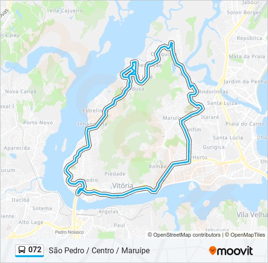 Mapa da linha 072 de ônibus