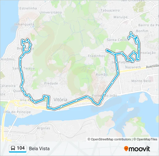 104 Bus Line Map