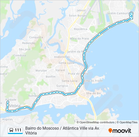 111 bus Line Map