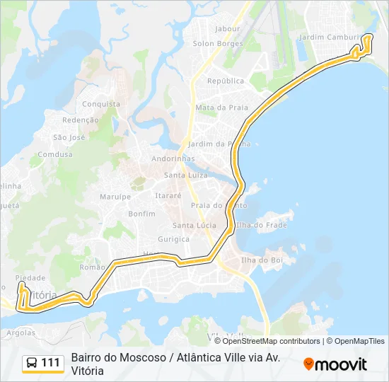 111 Bus Line Map