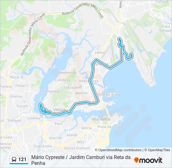 121 bus Line Map